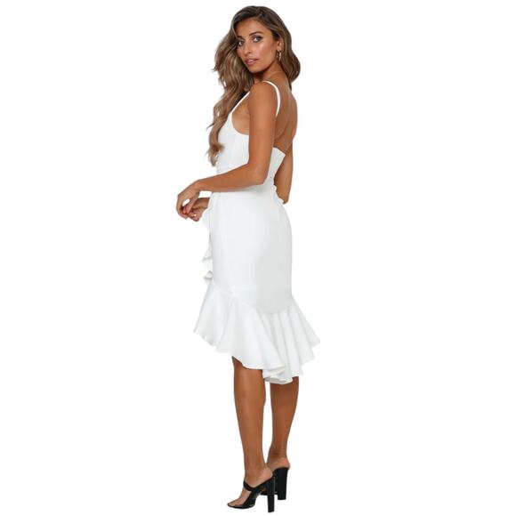 Hello Molly White Hard To Be Cool Midi Dress Women's Size 8 NEW - Picture 4 of 12